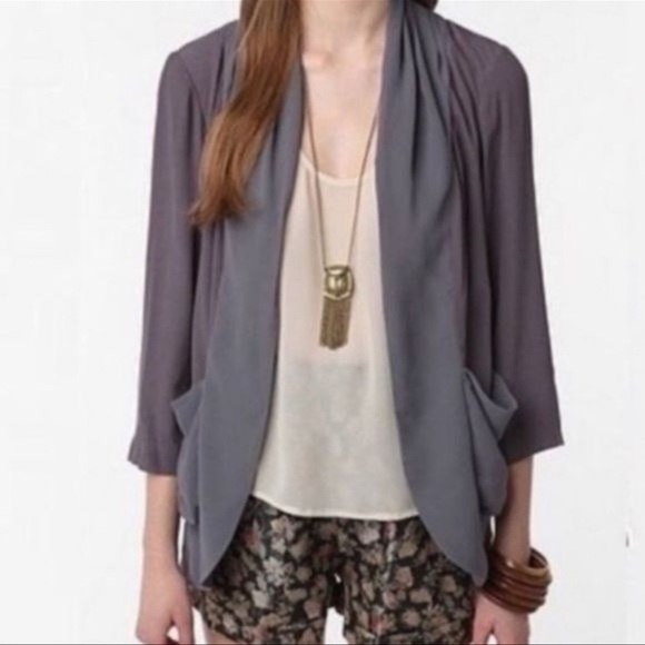 Urban Outfitters silence + noise Burgundy Maroon Draped Blazer Cardigan Large - Picture 11 of 12